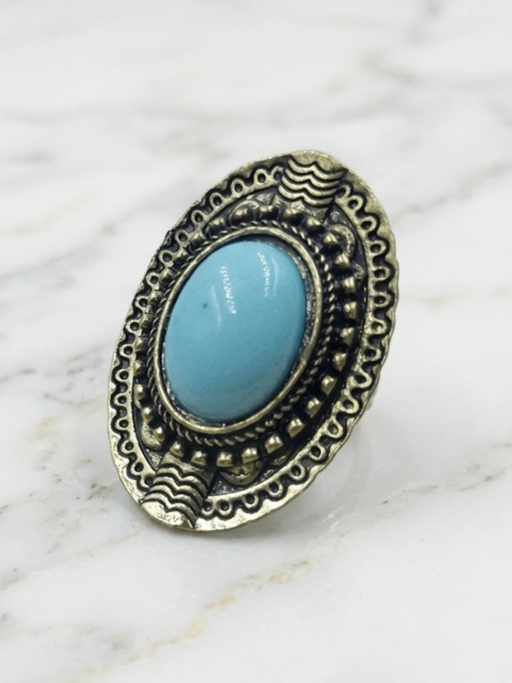 *Clearance* Ladies Blue Aztec Ring